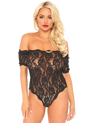 Lace teddy and bottom - Black