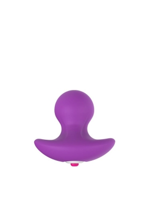 Vibes of Love Pleasure Knob Silicone Vibrating Butt Plug (Purple) - Dreamtoys