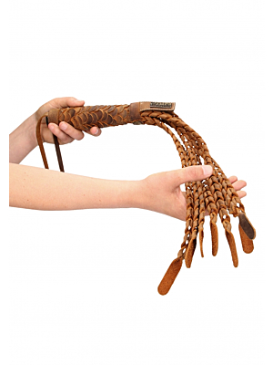 Handmade Braided 15 Tails with 6 Handle - Italian Leather