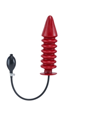 Mister B Inflatable Solid Ribbed Dildo - Red XL