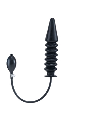 Mister B Inflatable Solid Ribbed Dildo - Black L 