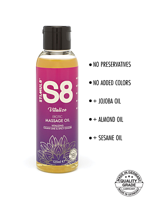 S8 Massage Oil Omani Lime & Spicy Ginger 125ml