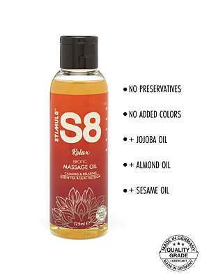 S8 Massage Oil Green Tea & Lilac Blossom125ml - Erotic Gel