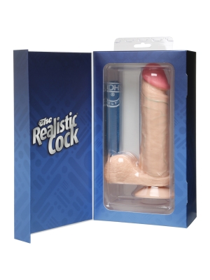 The Realistic Cock with Suction Cup Base Flesh 8in
