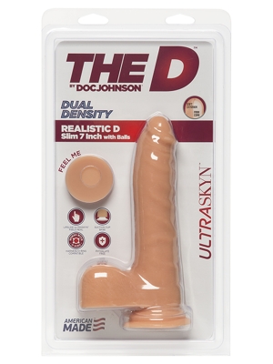 The D Dual Density Realistic Slim Dildo 18cm (Vanilla) - Doc Johnson
