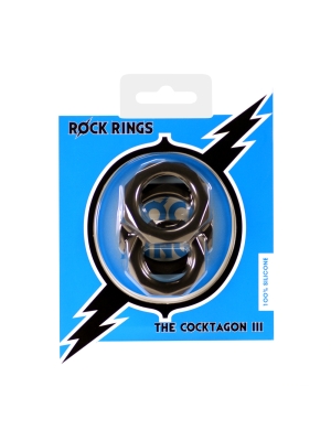 Rock Rings The Cocktagon lll 3 Pack Black
