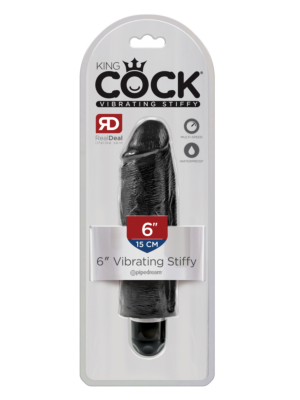 King Cock 6 Inch Vibrating Stiffy - Black