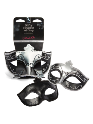 FIFTY SHADES OF GREY MASKS ON MASQUERADE MASK TWIN PACK