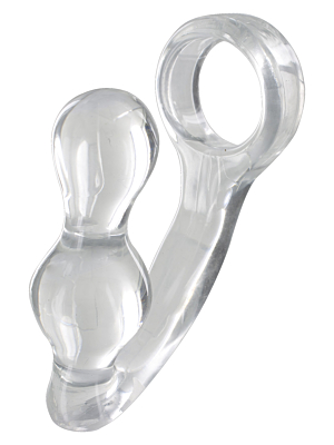 Power Butt Plug with Penis Ring - Toy Joy - Transparent