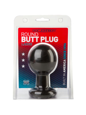 Round Doc Johnson Butt Plug Large Black