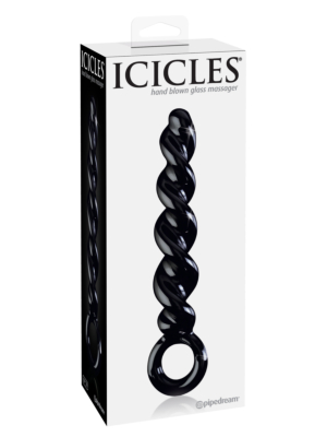Pipedream Icicles No 39 Hand Blown Glass Massager Black 