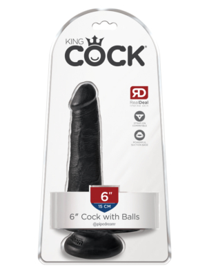 King Cock 15.2cm Cock With Balls Black