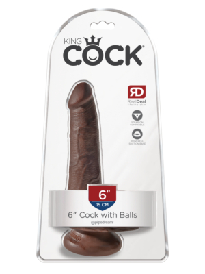 King Cock 15.2cm Cock With Balls - Brown 