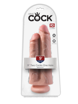 King Cock Two Cocks One Hole Double Dildo 23 cm (Skin) - Pipedream