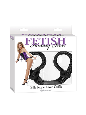 Pipedream Fetish Fantasy Series - Silk Rope Love Cuffs - Black