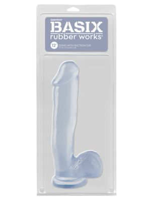 Pipedream Basix Rubber Works 12" Suction cup dildo - Transparent