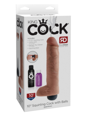 KING COCK 10INCH SQUIRTING COCK W/BALLS