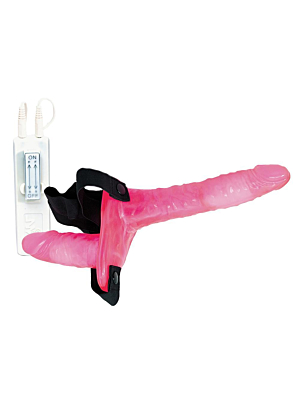 Joyride Duo Women's Vibrating Strap-On with Soft Harness (Pink) - NMC