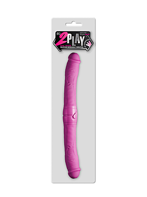 2 PLAY VIBRATING DOUBLE DONG PINK 36CM