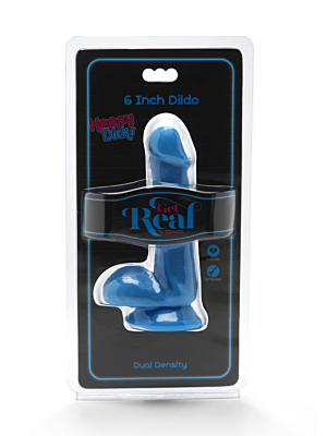 Realistic Cock with Balls Happy Dicks Get Real 16.5 cm (Blue) - Toy Joy - Waterproof