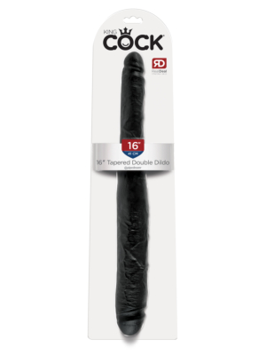 King Cock  16" Tapered Double Dildo Black