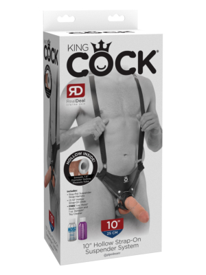 King Cock 10 Inch Hollow Strap On - Skin