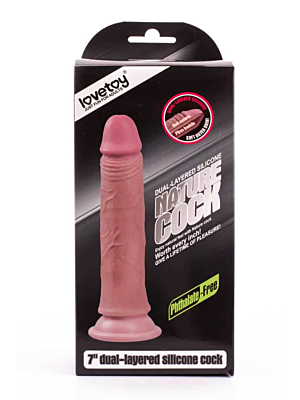 Dual-Layered Silicone Nature Cock 18 cm - Lovetoy - Realistic Penis with Veins