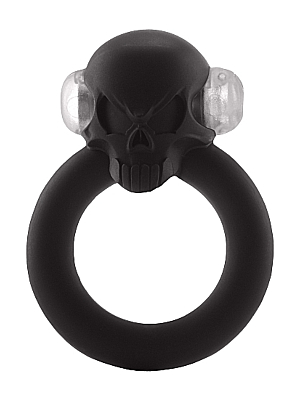 Shadow Skull Vibrating Cock Ring (Black) - Shots Media - Silicone