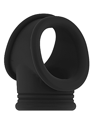 Sono Cock Ring with Ball Strap (Black) - Shots Media - Silicone - Waterproof