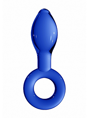 Chrystalino Anal Plug with Handblown Glass (Blue) - Shots Media