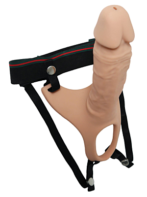 Men's Hollow Strap-on Super Hero with Cock 24.5 cm with Penis Sleeve and Testicle Ring
