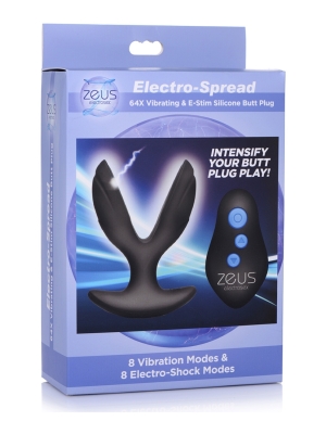 Electro-Spread 64X Vibrating & E-Stim Silicone But plug