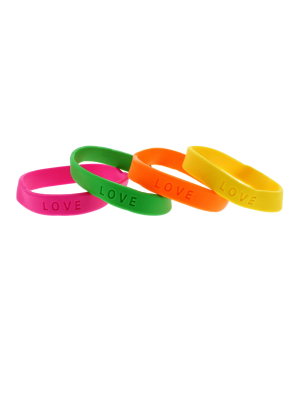 Assorted Neon LOVE Silicon Bracelets