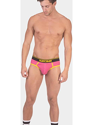 Backless Brief Wild Candy Pink-Black-Yellow