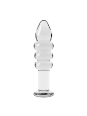 Lovetoy Romance Glass Butt Plug 14 cm - Transparent -Anal Play