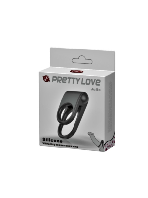 Silicone Vibrating Teaser Cock Ring Julie (Black) - Pretty Love