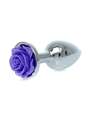Butt Plug with Purple Rose Jewel