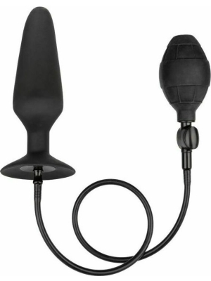 XL Silicone Inflatable Butt Plug - Black - Anal Pump