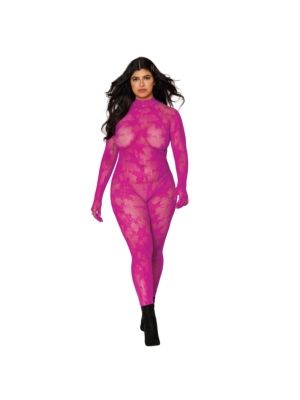 Dreamgirl - Bodystocking with Finger Gloves Diamond - Queen Size