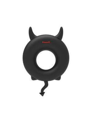 Devil Cock Ring - Black - Horns