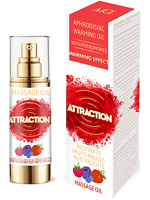 Attraction Mai Aphrodisiac Warming Massage Oil with Pheromones 30 ml - Chocolate - Erotic Gel