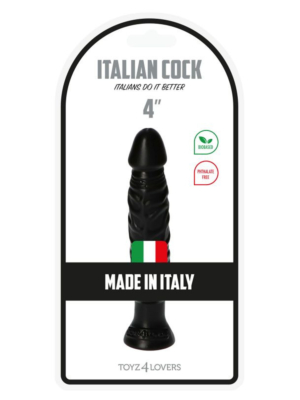Realistic Italian Cock Teo with Suction Cup 10,5 cm (Black) - Toyz4lovers