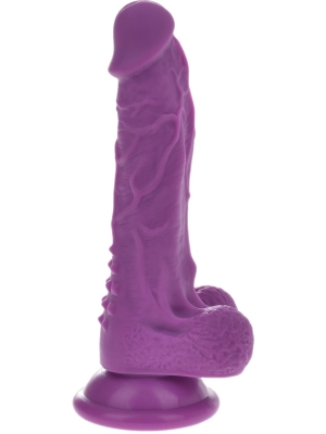 Realistic Dildo with Ribs 17 cm - Purple 