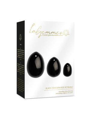 La Gemmes Yoni Vaginal Egg Set (S-M-L) - Black Obsidian