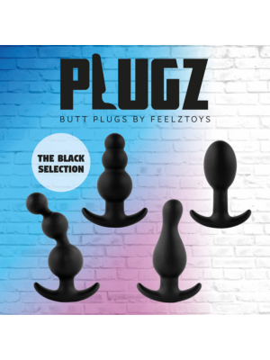 Plugz Silicone Butt Plug Nr. 1 (Black) - Feelztoys