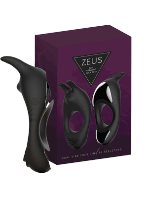FeelzToys - Zeus Dual Vibe Cock Ring Black