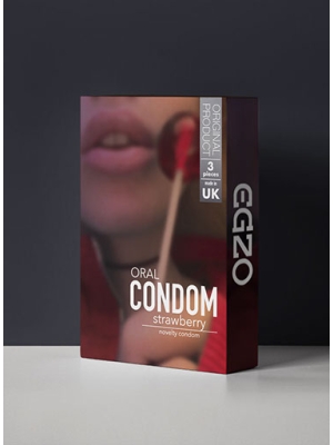 Condoms EGZO Oral Strawberry (3 pcs)