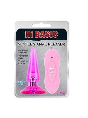 Hi Basic Nicole's Anal Pleaser Vibrating Butt Plug (Pink) - ToyFa