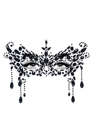 Masquerade Face Jewel Sticker - Black