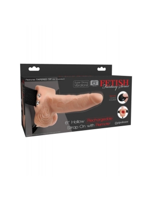 Fetish Fantasy 6" Hollow Rechargeable Strap-On Remote Flesh